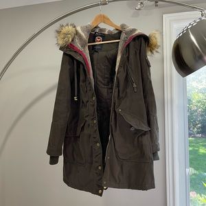 1 Madison Expedition Women's,Anorak Jacket Faux Fur Hood, Small